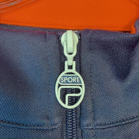 Vintage FILA Sport Navy Blue Orange 90s Women's Full Zip Track Jacket Size 1X - Picture 11 of 16